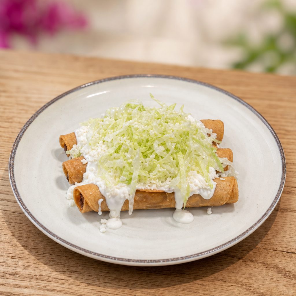 Flautas de Tinga de Pollo Taco.