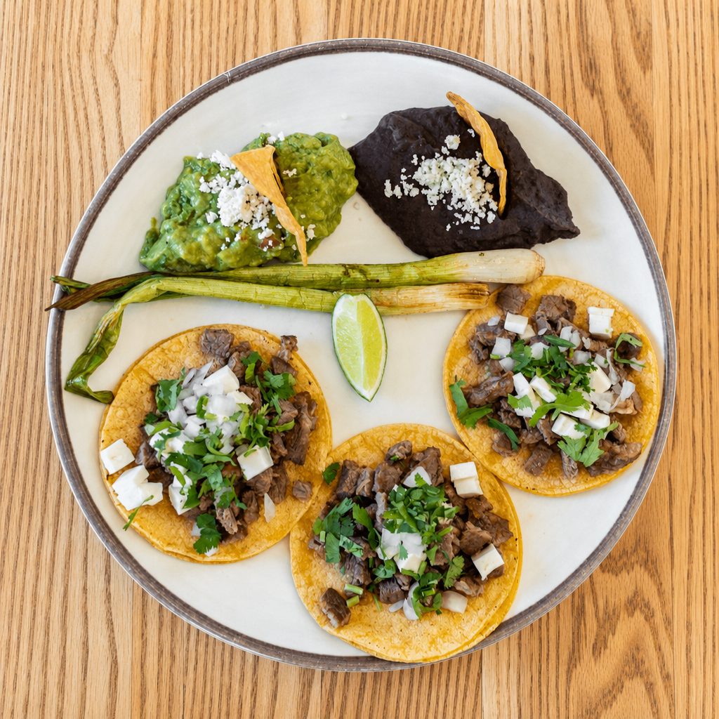 Rib Eye Tacos Platter.