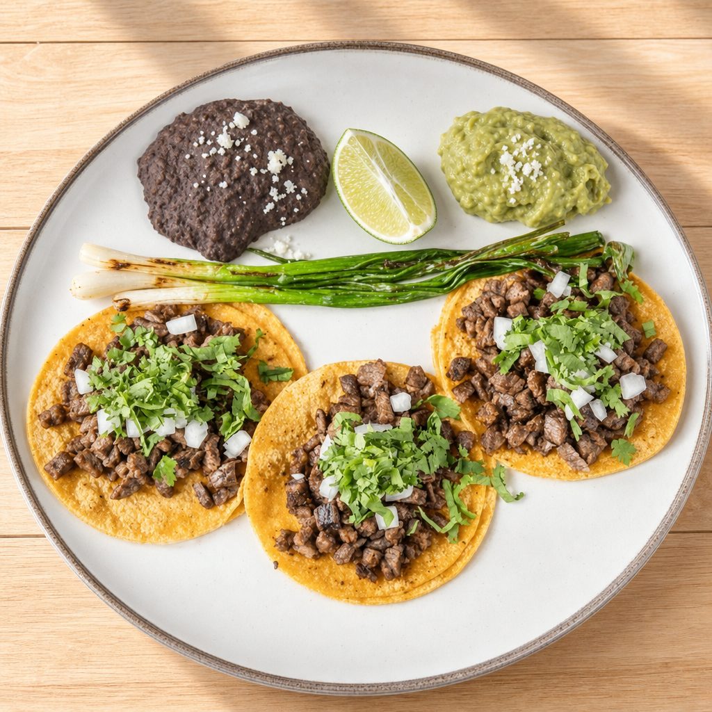 Carne Asada Taco Platter.